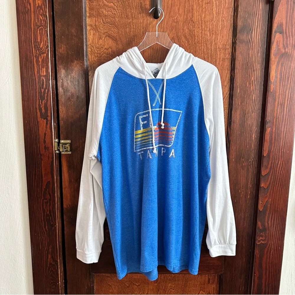 Tampa, Fl Blue and White long sleeve T-shirt
